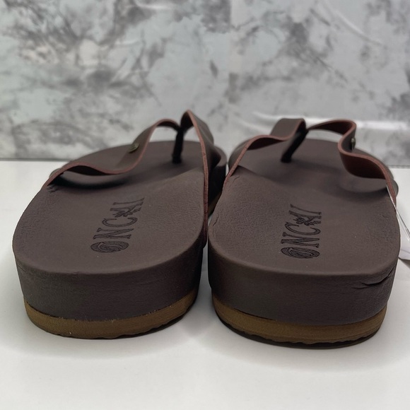 ONCAI Womens Flip Flops Comfortable Leather Strap Thong Sandal Brown Size 10 - Picture 10 of 11